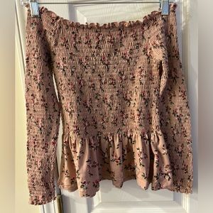 ‘Orange Kiss’ halter top, Medium, pink floral